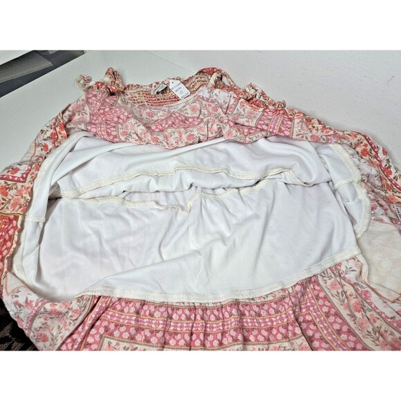 American Eagle Patchwork Printed Floral Smocked Tiered Mini Dress sz MED Boho - Picture 10 of 10